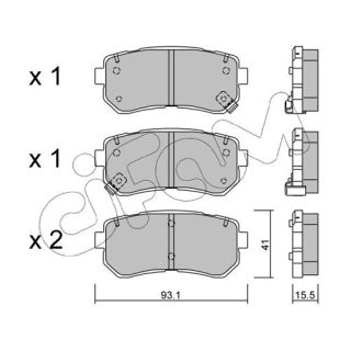 Stabdžių trinkelių rinkinys, diskinis stabdys CIFAM 822-725-0