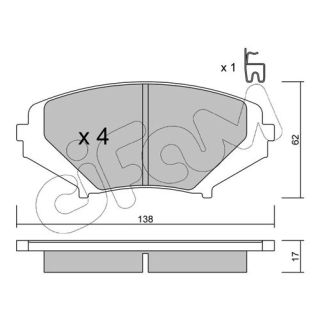Stabdžių trinkelių rinkinys, diskinis stabdys CIFAM 822-732-0
