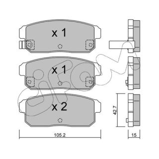 Stabdžių trinkelių rinkinys, diskinis stabdys CIFAM 822-733-0