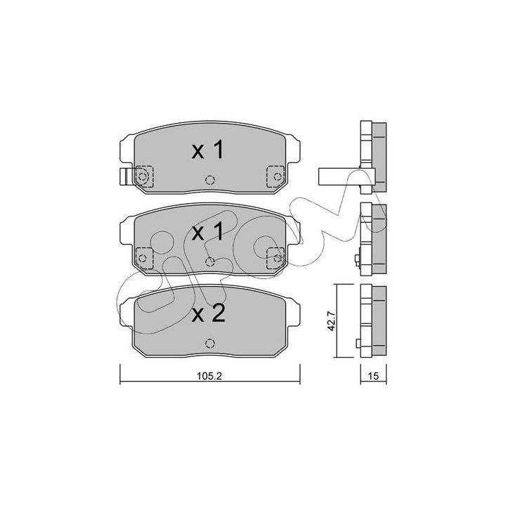 Stabdžių trinkelių rinkinys, diskinis stabdys CIFAM 822-733-0