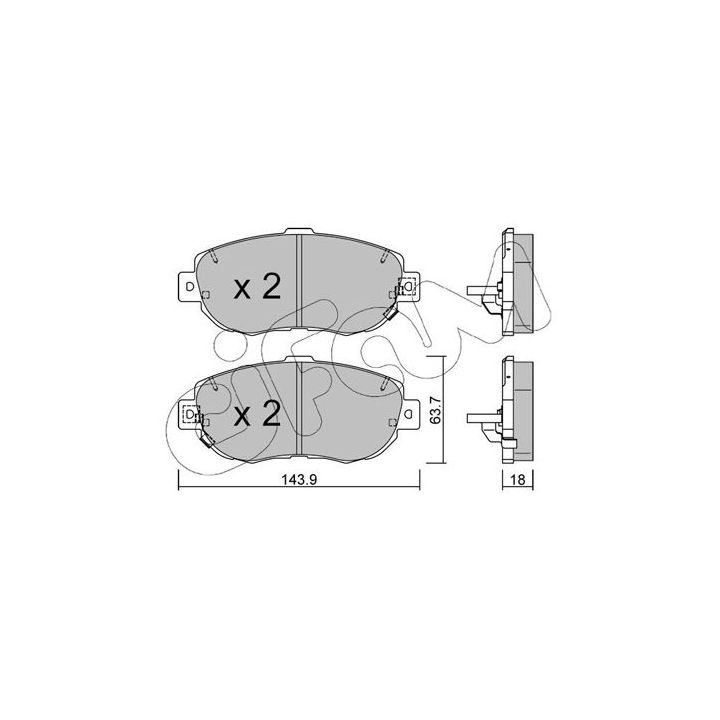 Stabdžių trinkelių rinkinys, diskinis stabdys CIFAM 822-756-0