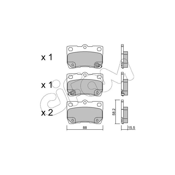 Stabdžių trinkelių rinkinys, diskinis stabdys CIFAM 822-761-0