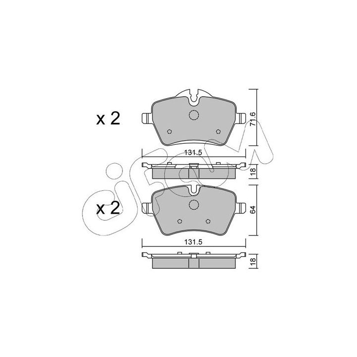 Stabdžių trinkelių rinkinys, diskinis stabdys CIFAM 822-768-0