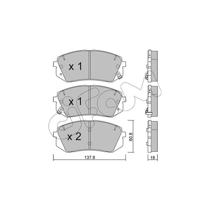 Stabdžių trinkelių rinkinys, diskinis stabdys CIFAM 822-783-1
