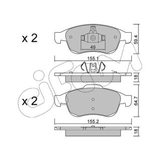 Stabdžių trinkelių rinkinys, diskinis stabdys CIFAM 822-817-0