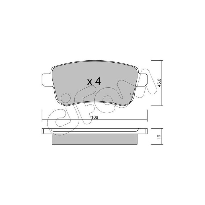 Stabdžių trinkelių rinkinys, diskinis stabdys CIFAM 822-818-0
