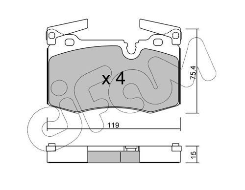 Stabdžių trinkelių rinkinys, diskinis stabdys CIFAM 822-829-0