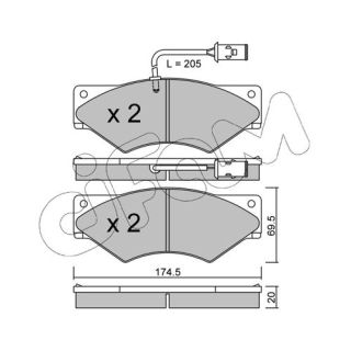 Stabdžių trinkelių rinkinys, diskinis stabdys CIFAM 822-849-0