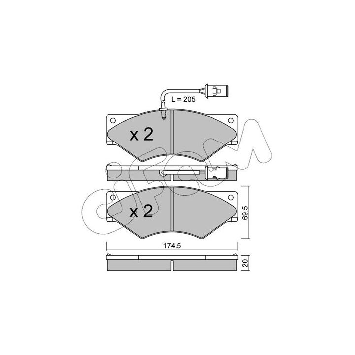 Stabdžių trinkelių rinkinys, diskinis stabdys CIFAM 822-849-0
