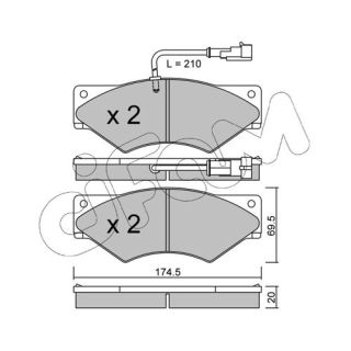 Stabdžių trinkelių rinkinys, diskinis stabdys CIFAM 822-849-1