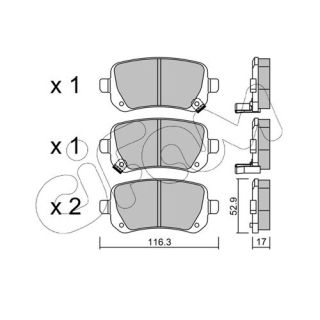 Stabdžių trinkelių rinkinys, diskinis stabdys CIFAM 822-864-0