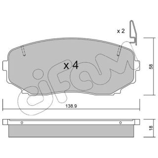 Stabdžių trinkelių rinkinys, diskinis stabdys CIFAM 822-872-0