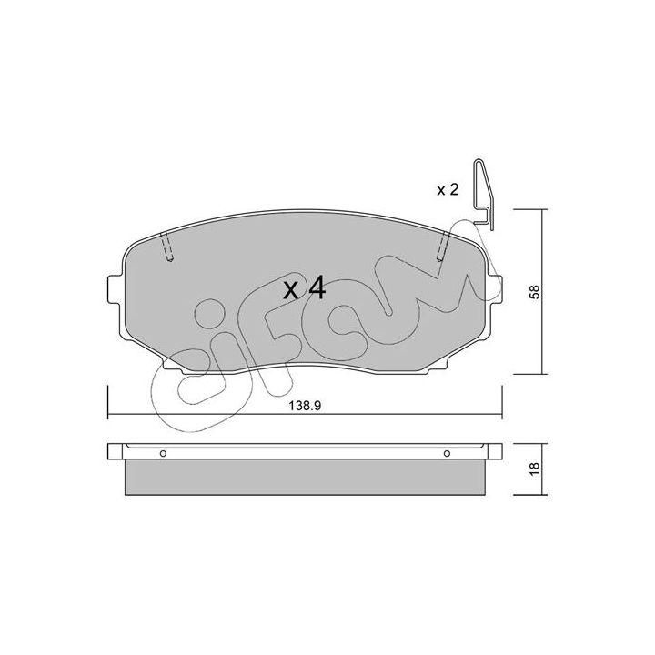 Stabdžių trinkelių rinkinys, diskinis stabdys CIFAM 822-872-0