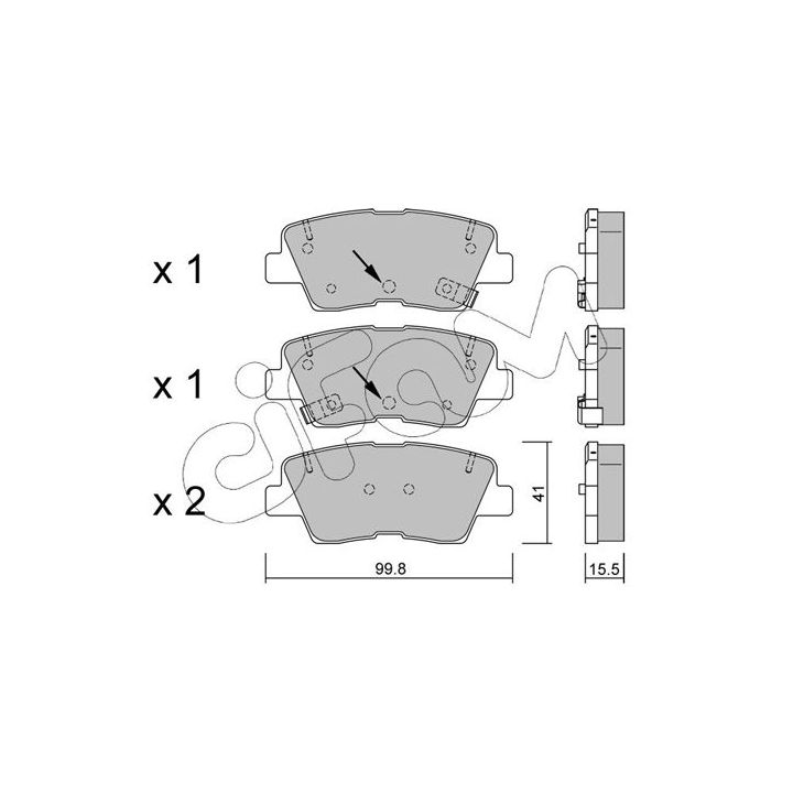 Stabdžių trinkelių rinkinys, diskinis stabdys CIFAM 822-886-1