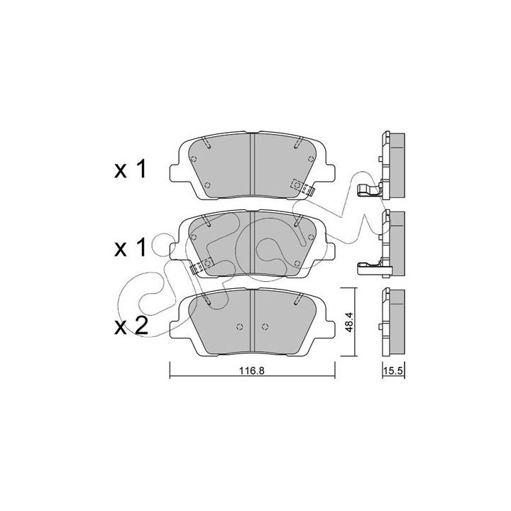 Stabdžių trinkelių rinkinys, diskinis stabdys CIFAM 822-901-0
