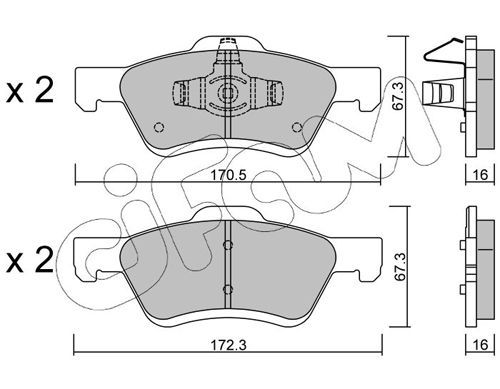 Stabdžių trinkelių rinkinys, diskinis stabdys CIFAM 822-906-0