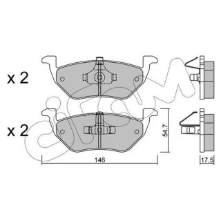 Stabdžių trinkelių rinkinys, diskinis stabdys CIFAM 822-907-0