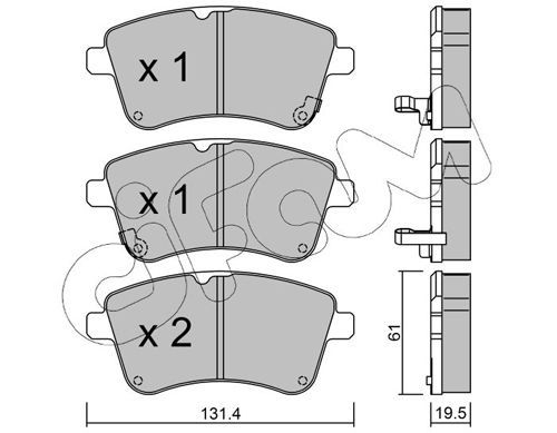 Stabdžių trinkelių rinkinys, diskinis stabdys CIFAM 822-913-0