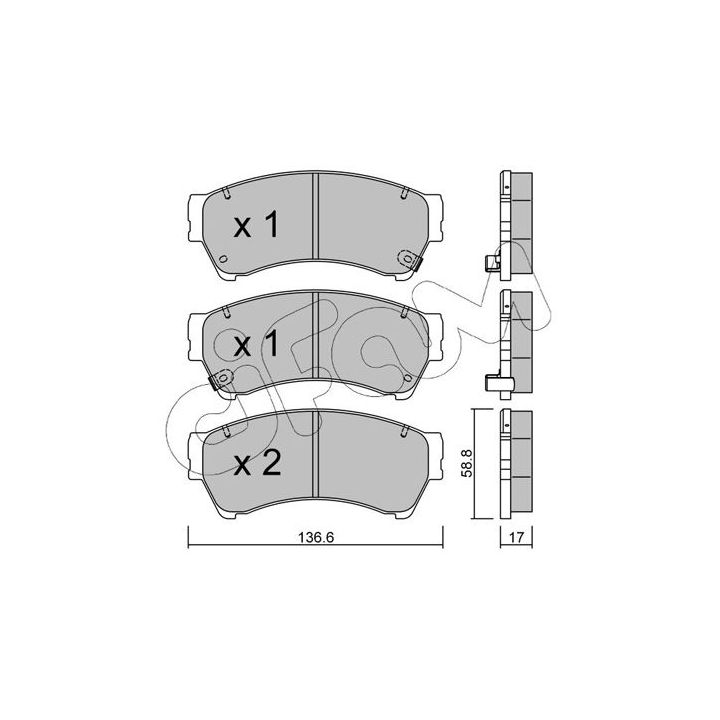 Stabdžių trinkelių rinkinys, diskinis stabdys CIFAM 822-924-0