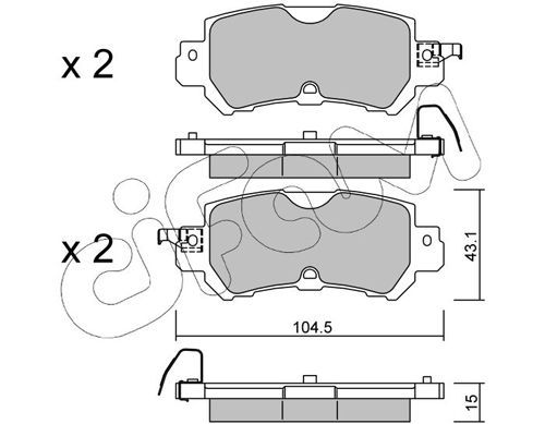 Stabdžių trinkelių rinkinys, diskinis stabdys CIFAM 822-970-0