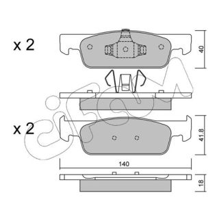 Stabdžių trinkelių rinkinys, diskinis stabdys CIFAM 822-975-0