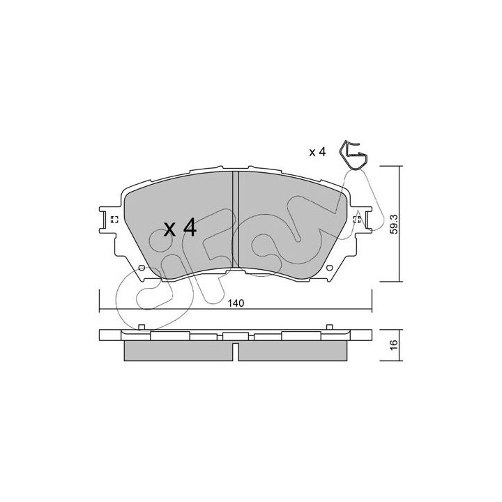 Stabdžių trinkelių rinkinys, diskinis stabdys CIFAM 822-994-0