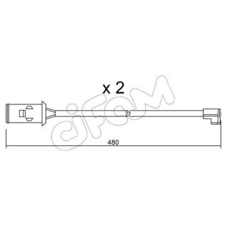 įspėjimo kontaktas, stabdžių trinkelių susidėvėjimas CIFAM SU.101K