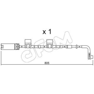 įspėjimo kontaktas, stabdžių trinkelių susidėvėjimas CIFAM SU.222