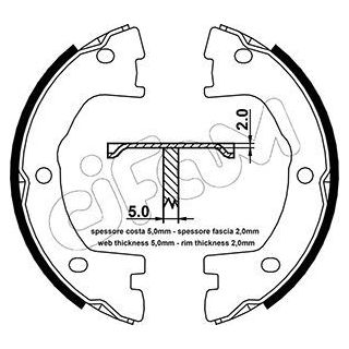 Stabdžių trinkelių komplektas, stovėjimo stabdis CIFAM 153-077