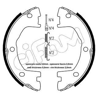 Stabdžių trinkelių komplektas, stovėjimo stabdis CIFAM 153-077K