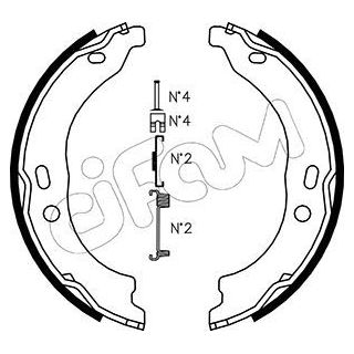 Stabdžių trinkelių komplektas, stovėjimo stabdis CIFAM 153-095K