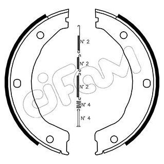 Stabdžių trinkelių komplektas, stovėjimo stabdis CIFAM 153-145K