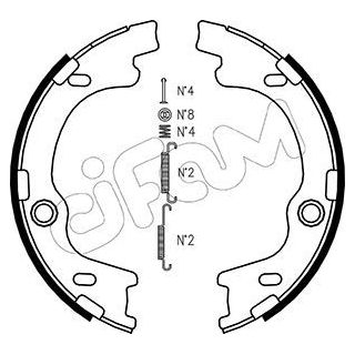 Stabdžių trinkelių komplektas, stovėjimo stabdis CIFAM 153-185K