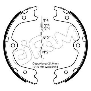 Stabdžių trinkelių komplektas, stovėjimo stabdis CIFAM 153-297K