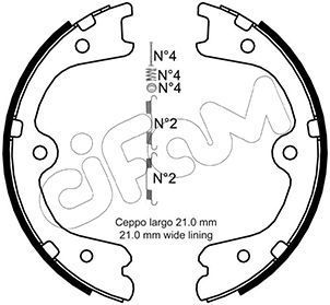 Stabdžių trinkelių komplektas, stovėjimo stabdis CIFAM 153-297K