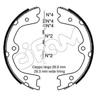 Stabdžių trinkelių komplektas, stovėjimo stabdis CIFAM 153-298K