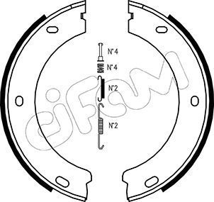 Stabdžių trinkelių komplektas, stovėjimo stabdis CIFAM 153-325K