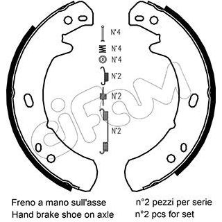 Stabdžių trinkelių komplektas, stovėjimo stabdis CIFAM 153-373K