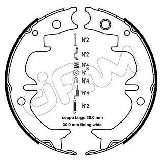 Stabdžių trinkelių komplektas, stovėjimo stabdis CIFAM 153-442K