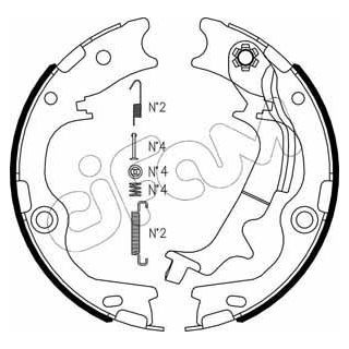Stabdžių trinkelių komplektas, stovėjimo stabdis CIFAM 153-502K