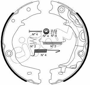 Stabdžių trinkelių komplektas, stovėjimo stabdis CIFAM 153-586K