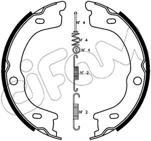 Stabdžių trinkelių komplektas, stovėjimo stabdis CIFAM 153-740K