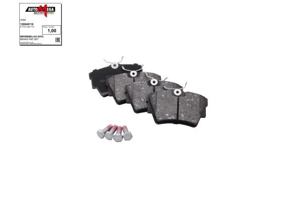 Stabdžių trinkelių rinkinys, diskinis stabdys AUTOMEGA 120049110