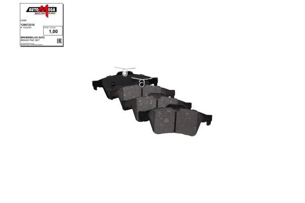 Stabdžių trinkelių rinkinys, diskinis stabdys AUTOMEGA 120072210