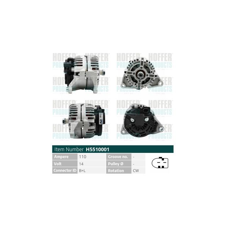 Kintamosios srovės generatorius HOFFER H5510001