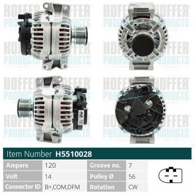 Kintamosios srovės generatorius HOFFER H5510028