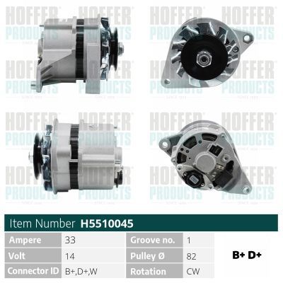 Kintamosios srovės generatorius HOFFER H5510045