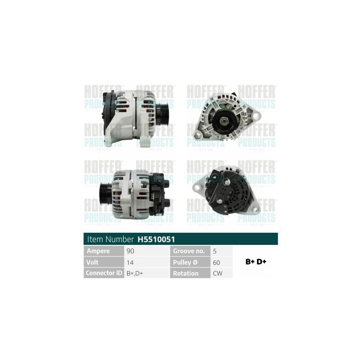 Kintamosios srovės generatorius HOFFER H5510051