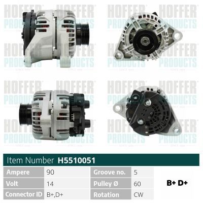 Kintamosios srovės generatorius HOFFER H5510051