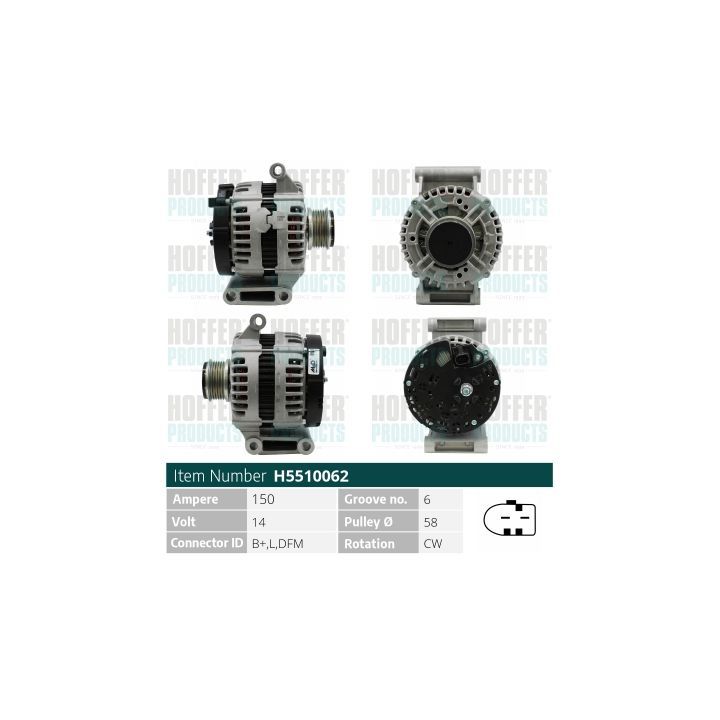 Kintamosios srovės generatorius HOFFER H5510062